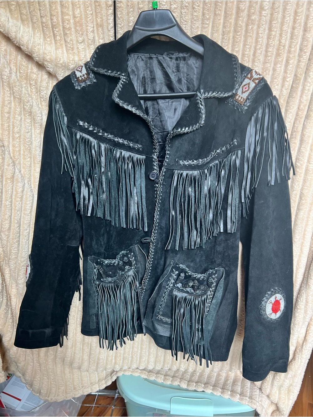 Men's Black Suede Fringe Performance Jacket - Western-Inspired Style
